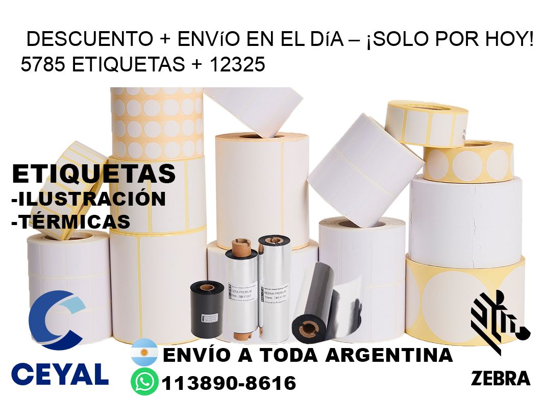 Descuento + envío en el Día – ¡Solo por Hoy! 5785 etiquetas + 12325