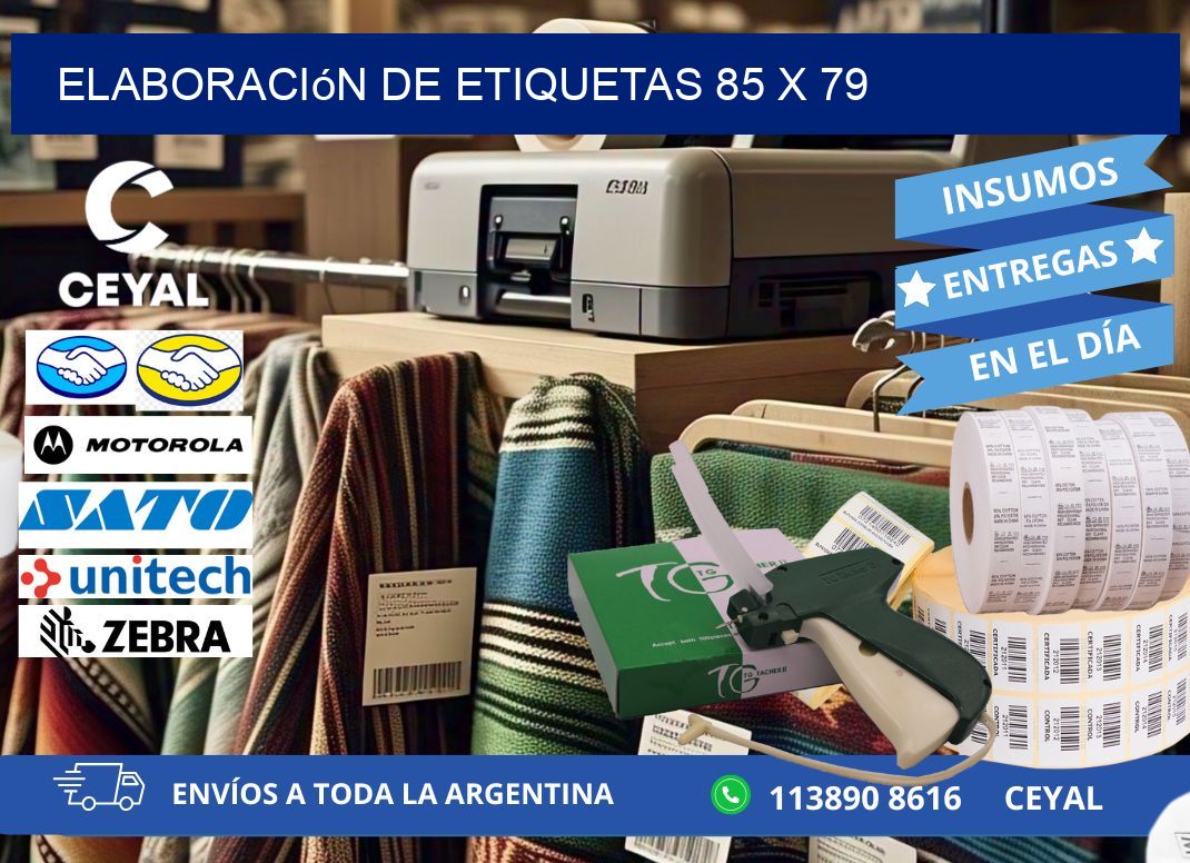 Elaboración de etiquetas 85 x 79