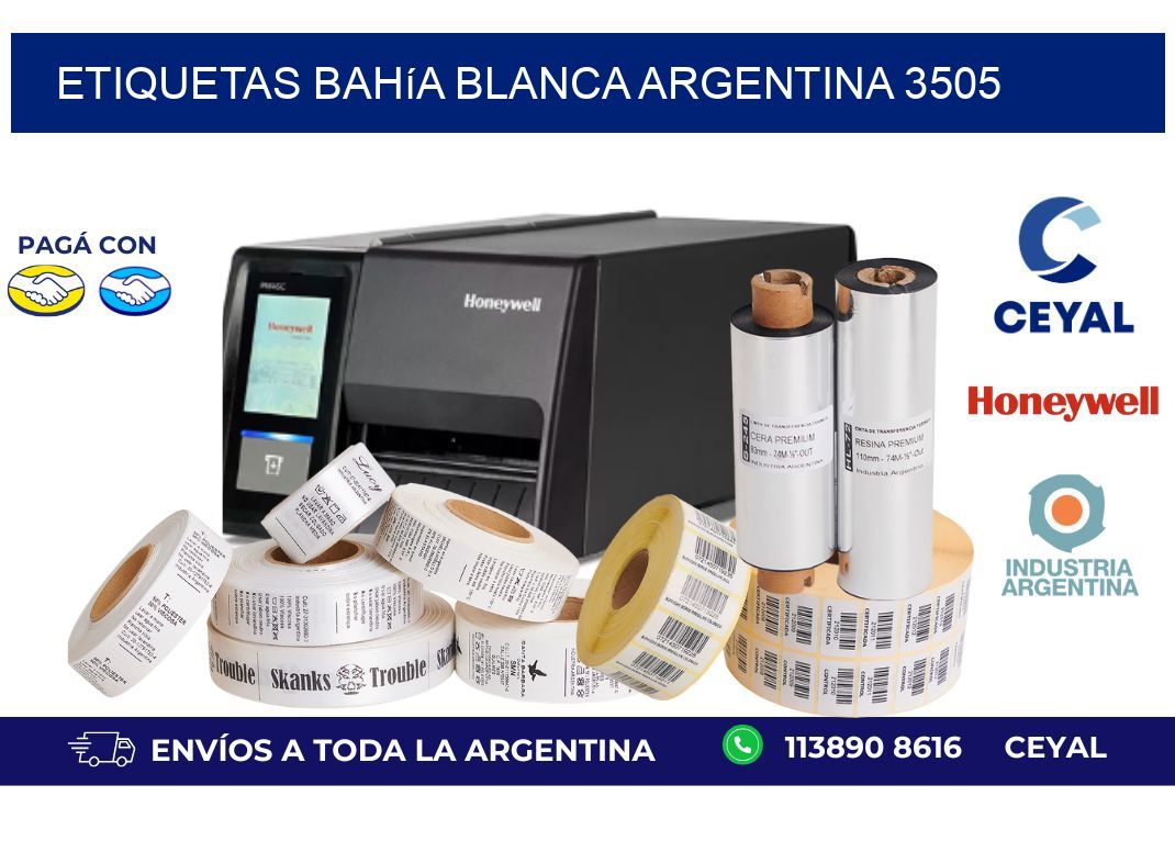 Etiquetas Bahía Blanca Argentina 3505
