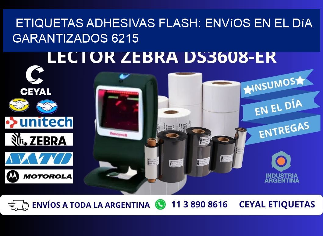 Etiquetas adhesivas Flash: Envíos en el Día Garantizados 6215