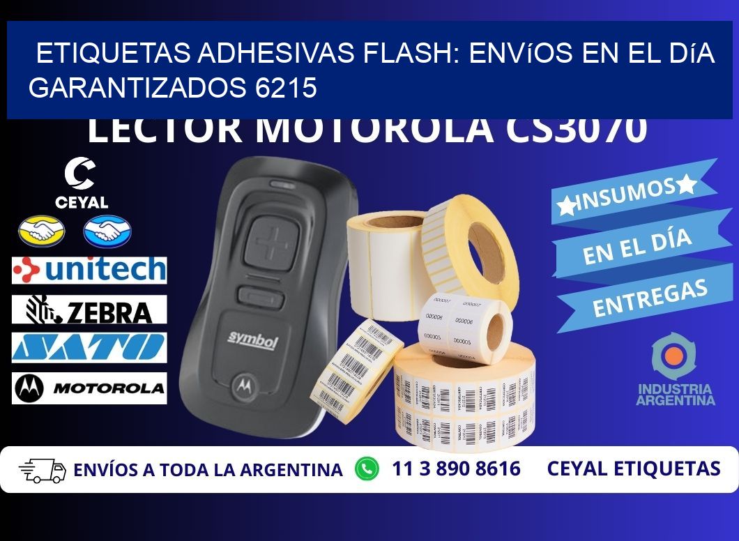Etiquetas adhesivas Flash: Envíos en el Día Garantizados 6215