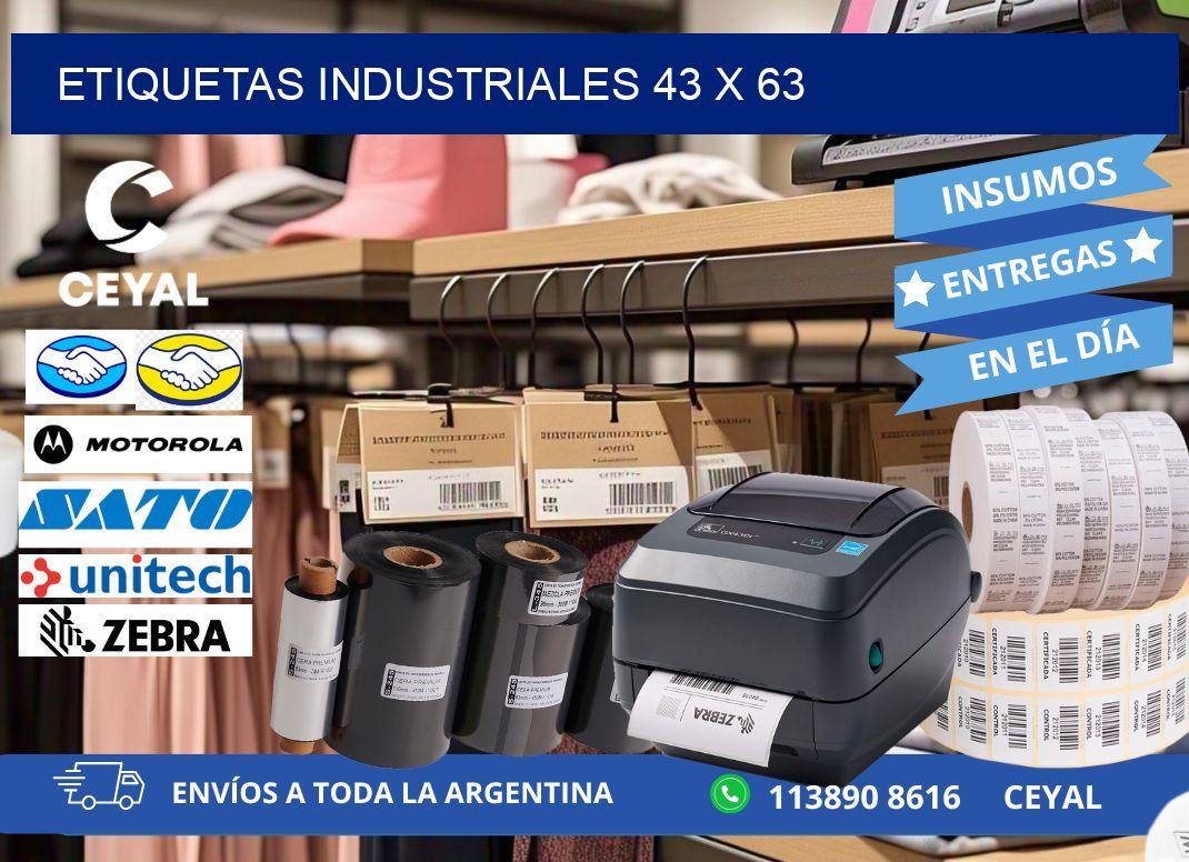 Etiquetas industriales 43 x 63