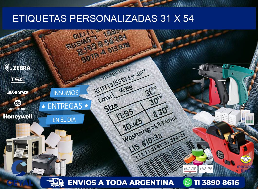 Etiquetas personalizadas 31 x 54