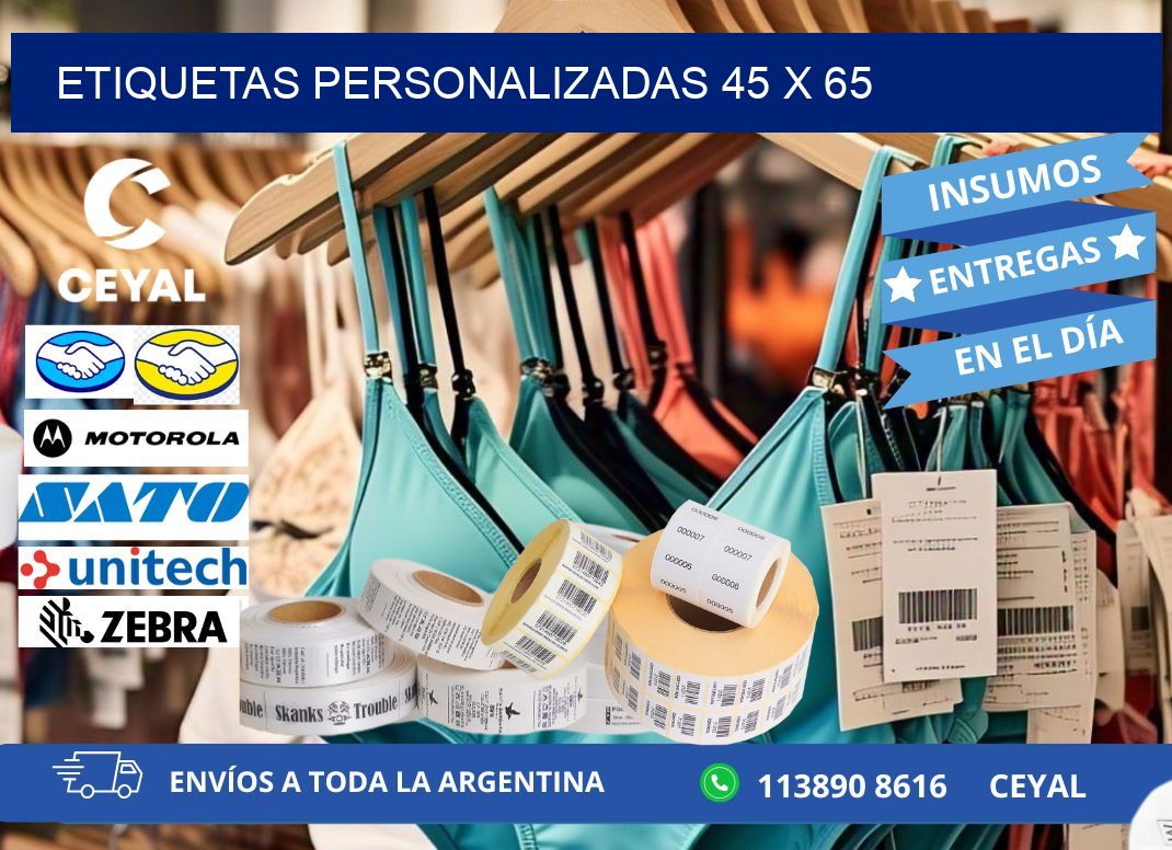 Etiquetas personalizadas 45 x 65