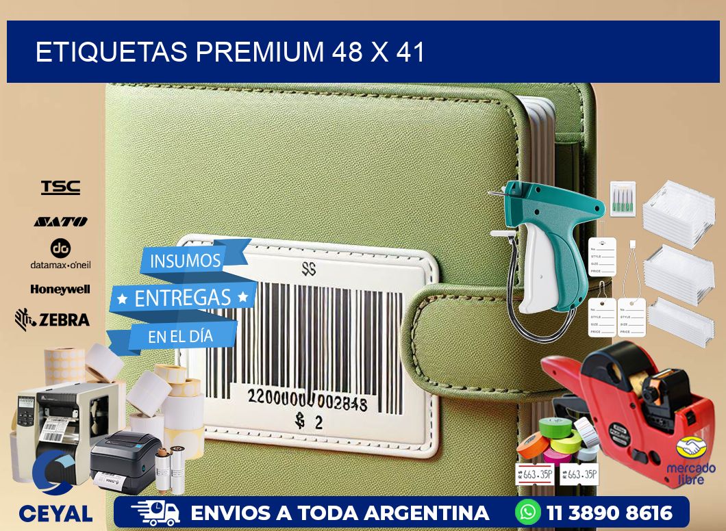 Etiquetas premium 48 x 41