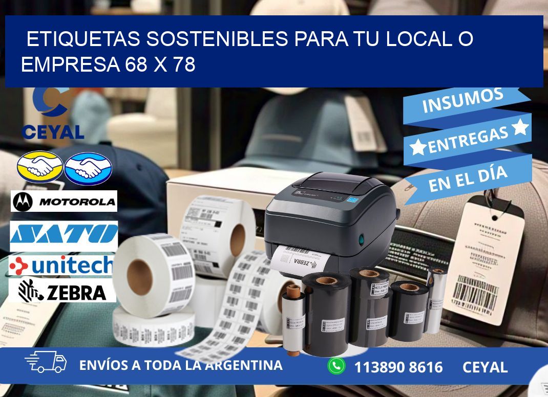 Etiquetas sostenibles para tu local o empresa 68 x 78