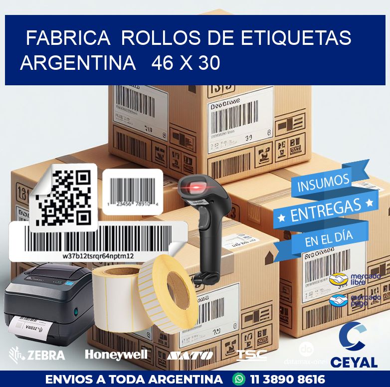 Fabrica  ROLLOS DE ETIQUETAS ARGENTINA   46 x 30