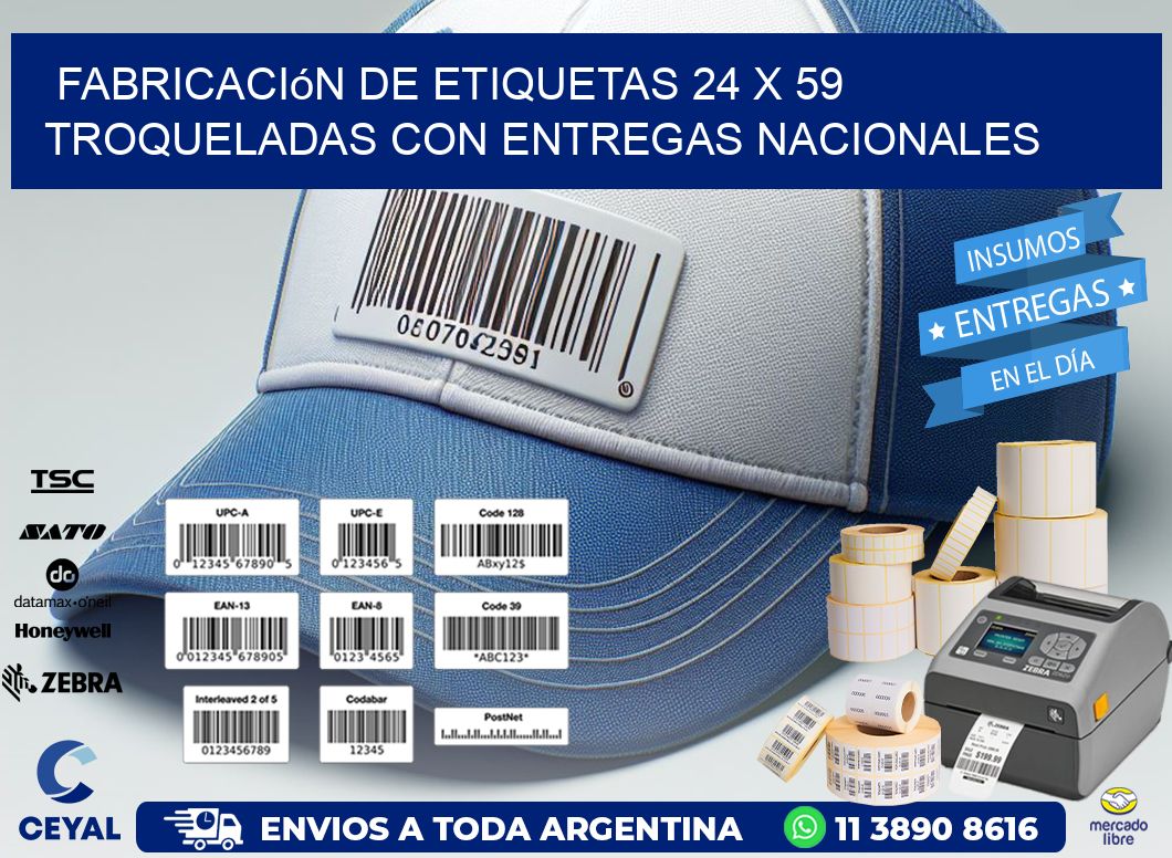 Fabricación de etiquetas 24 x 59 troqueladas con entregas nacionales