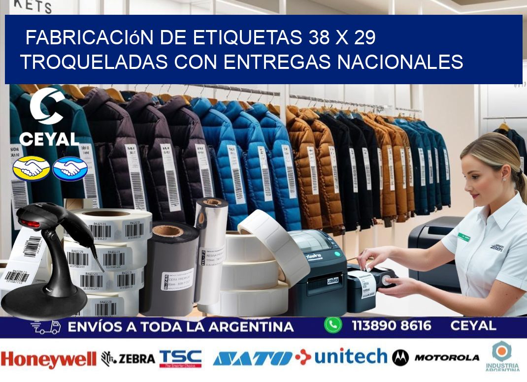 Fabricación de etiquetas 38 x 29 troqueladas con entregas nacionales