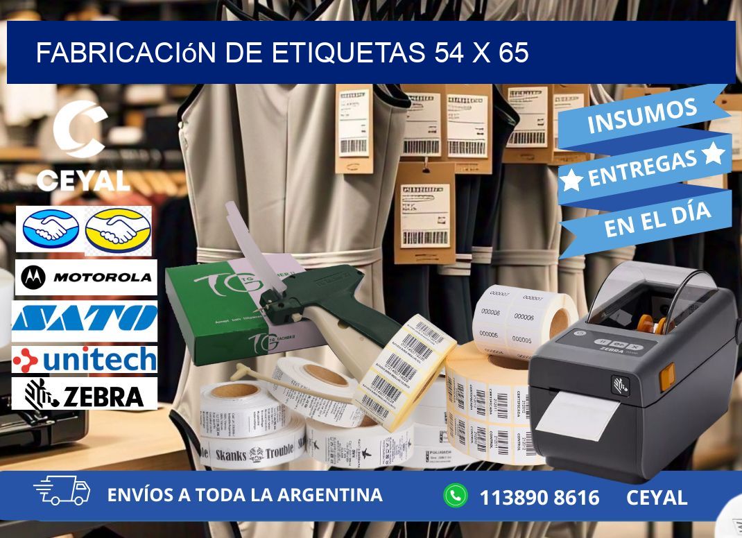 Fabricación de etiquetas 54 x 65