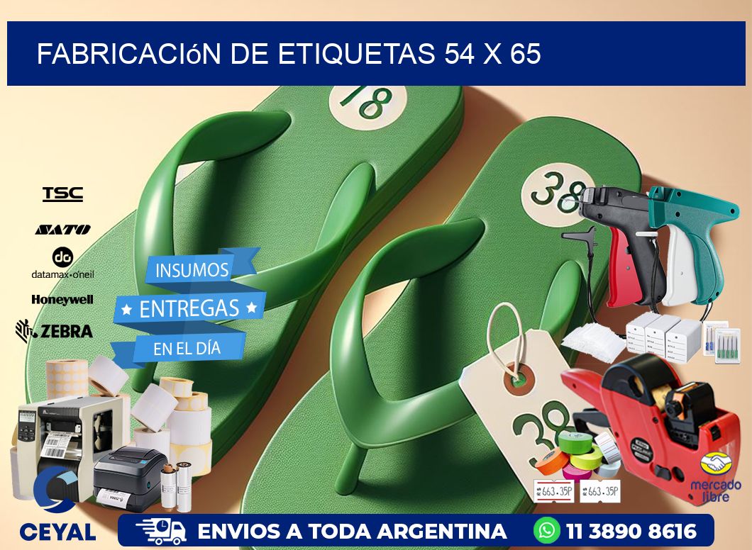 Fabricación de etiquetas 54 x 65