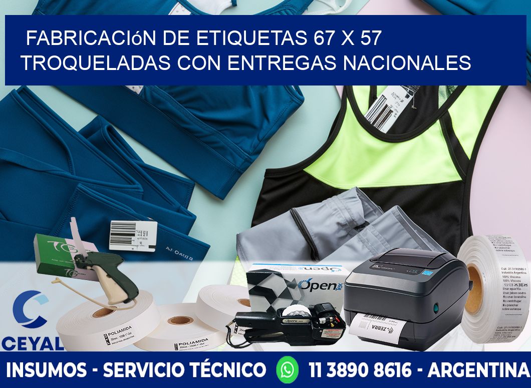 Fabricación de etiquetas 67 x 57 troqueladas con entregas nacionales