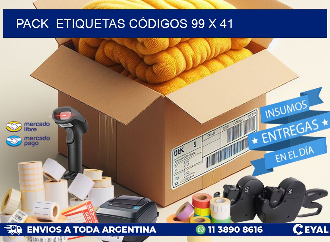 Pack  ETIQUETAS CÓDIGOS 99 x 41