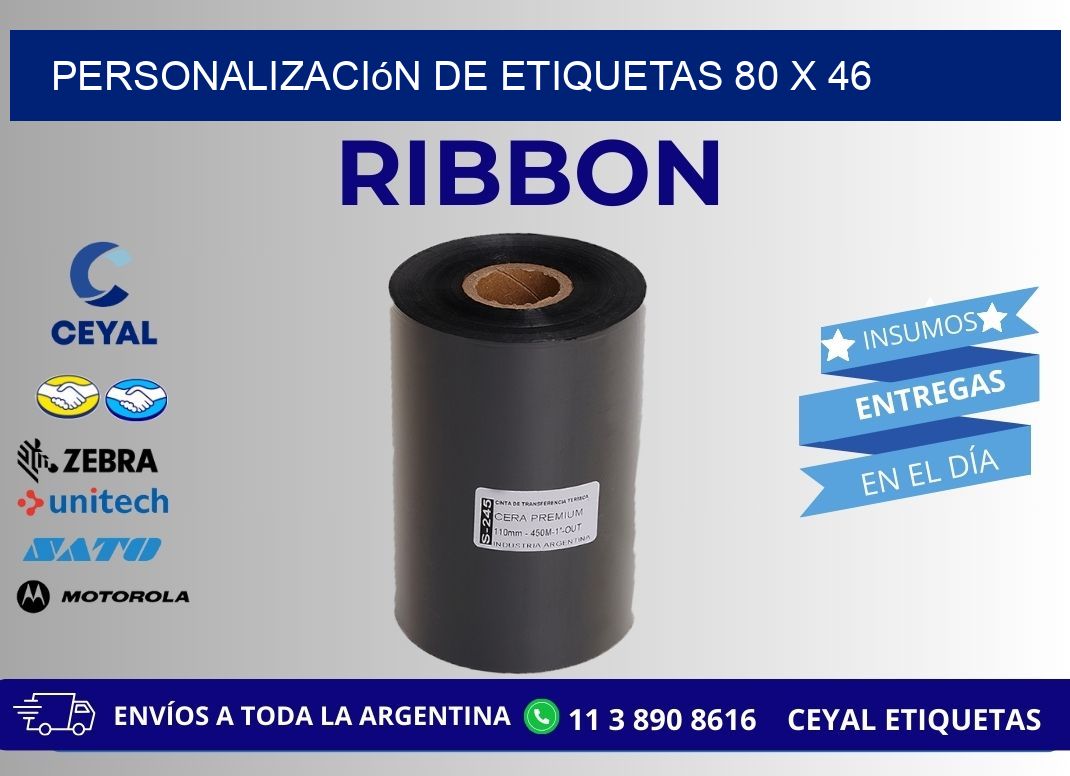 Personalización de etiquetas 80 x 46