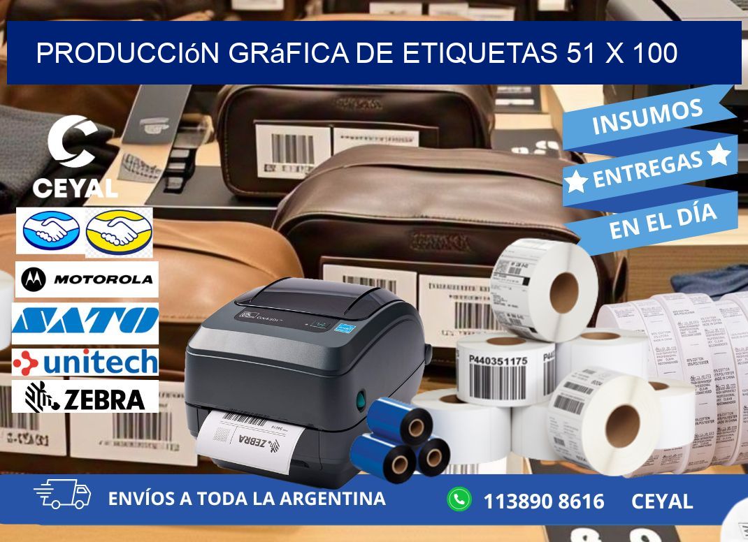 Producción gráfica de etiquetas 51 x 100