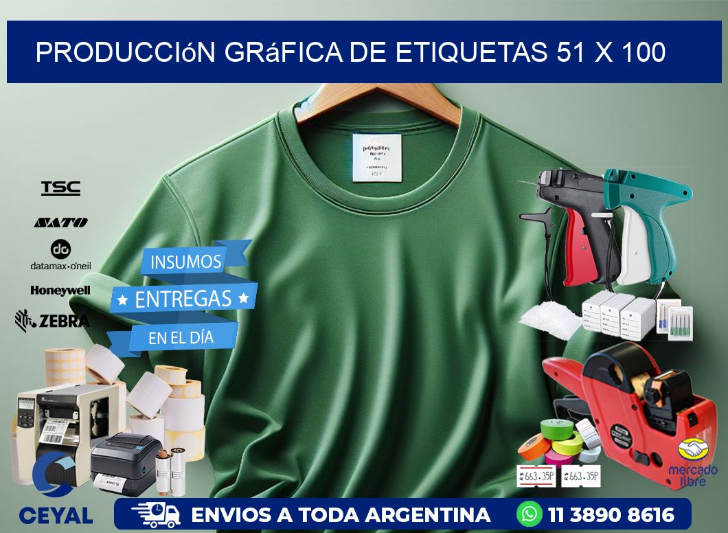 Producción gráfica de etiquetas 51 x 100