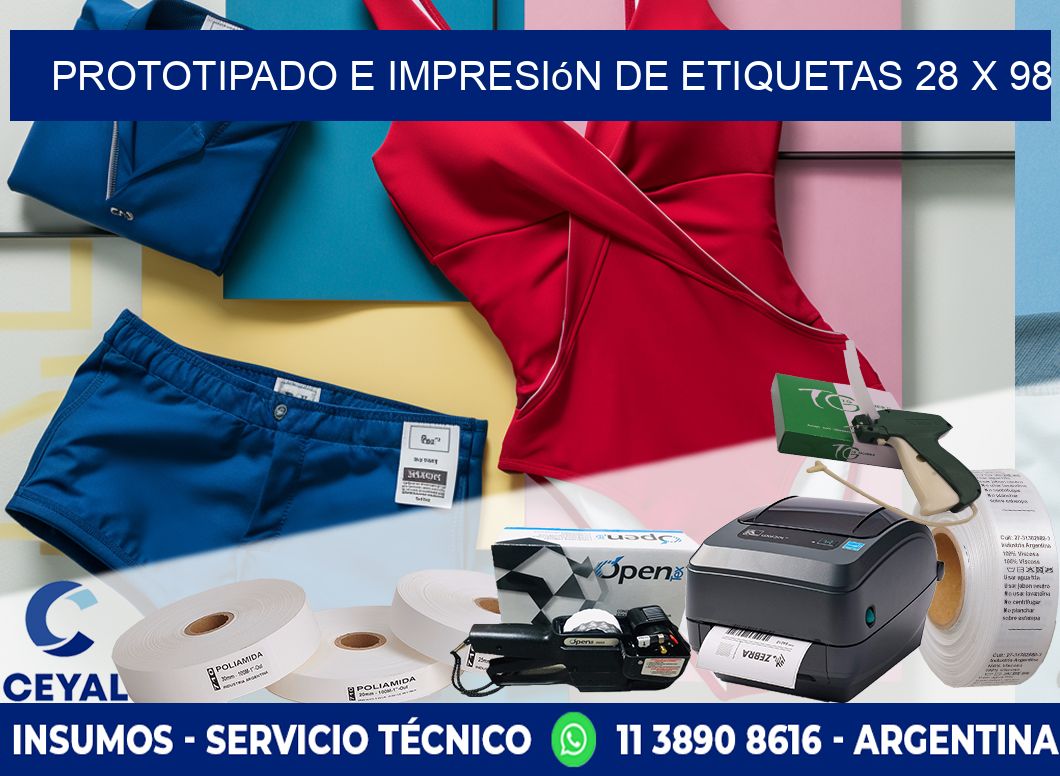 Prototipado e impresión de etiquetas 28 x 98