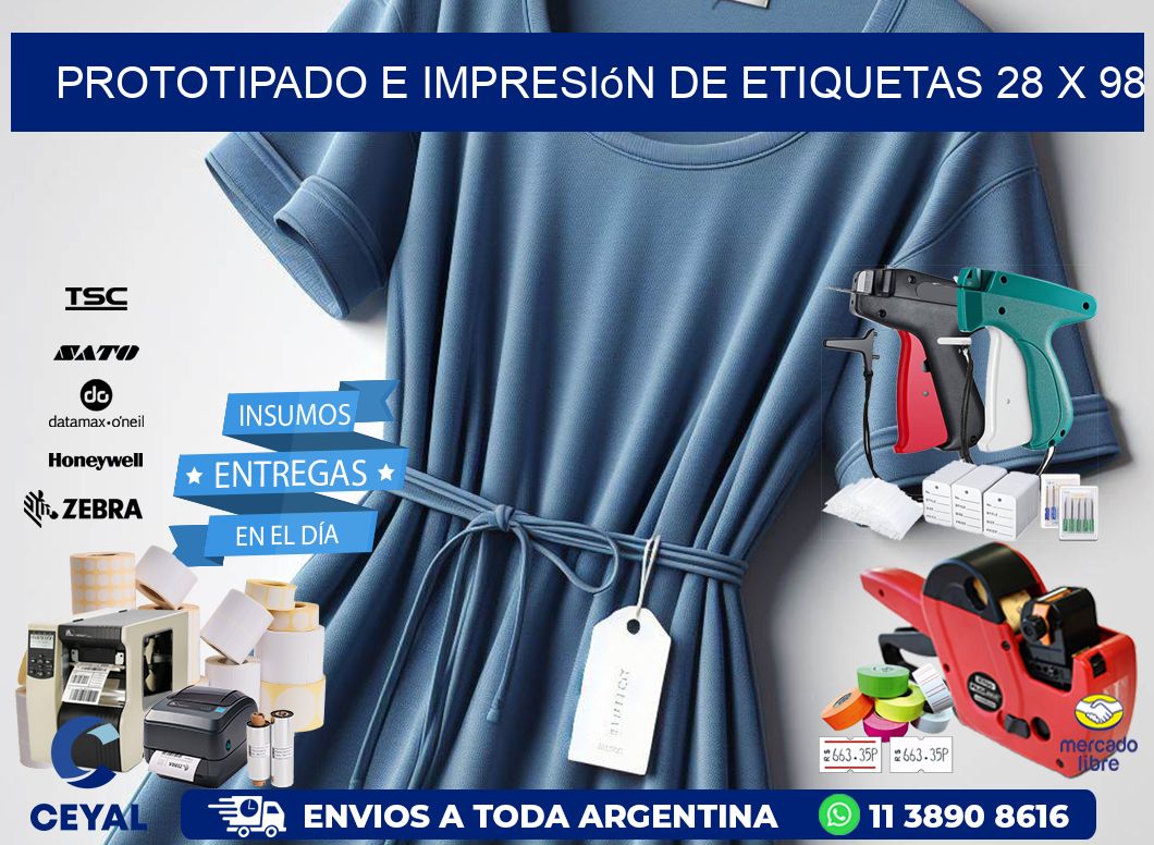 Prototipado e impresión de etiquetas 28 x 98
