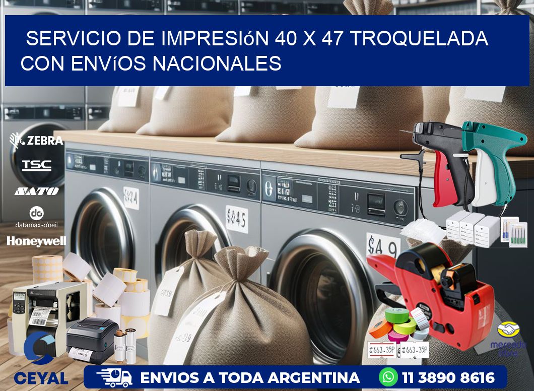 Servicio de impresión 40 x 47 troquelada con envíos nacionales