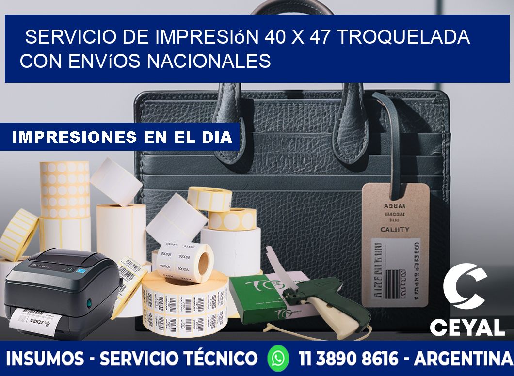 Servicio de impresión 40 x 47 troquelada con envíos nacionales