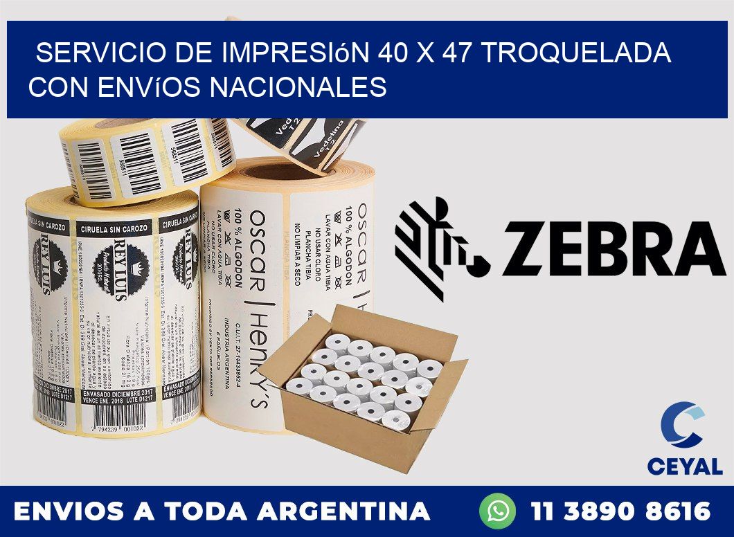 Servicio de impresión 40 x 47 troquelada con envíos nacionales