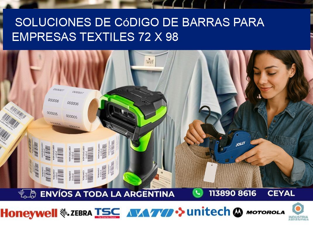 Soluciones de Código de Barras para Empresas Textiles 72 x 98
