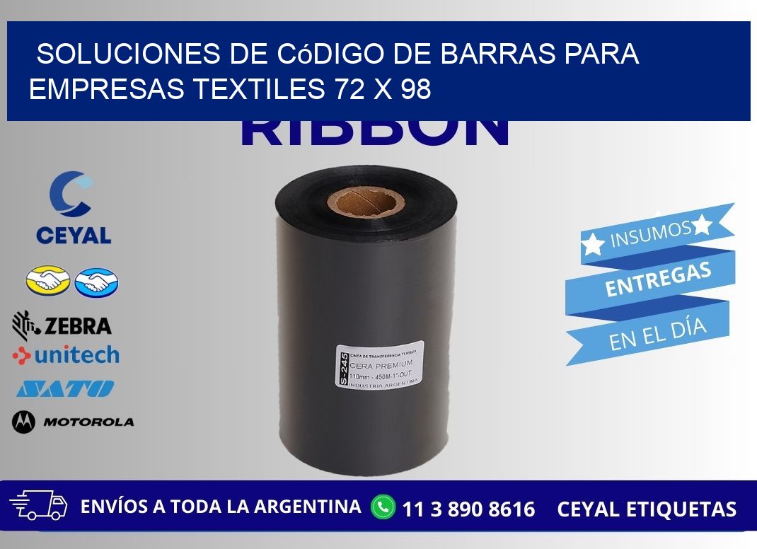 Soluciones de Código de Barras para Empresas Textiles 72 x 98