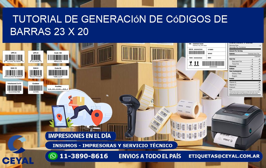 Tutorial de Generación de Códigos de Barras 23 x 20