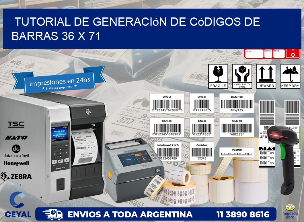 Tutorial de Generación de Códigos de Barras 36 x 71