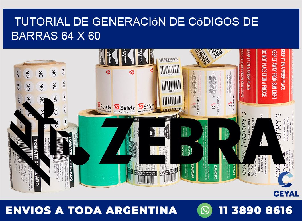 Tutorial de Generación de Códigos de Barras 64 x 60