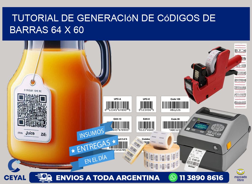 Tutorial de Generación de Códigos de Barras 64 x 60