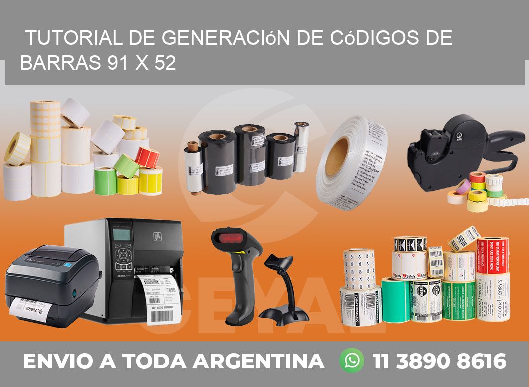 Tutorial de Generación de Códigos de Barras 91 x 52
