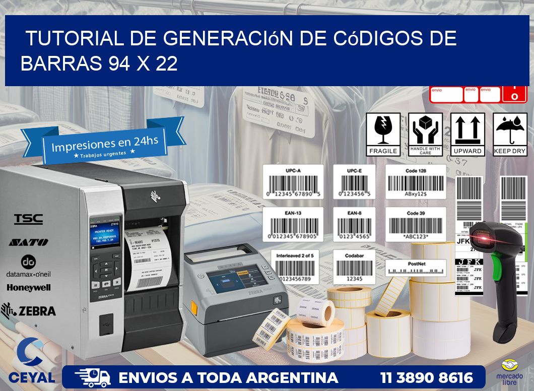 Tutorial de Generación de Códigos de Barras 94 x 22