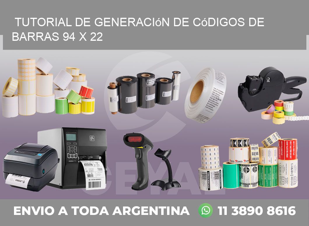 Tutorial de Generación de Códigos de Barras 94 x 22