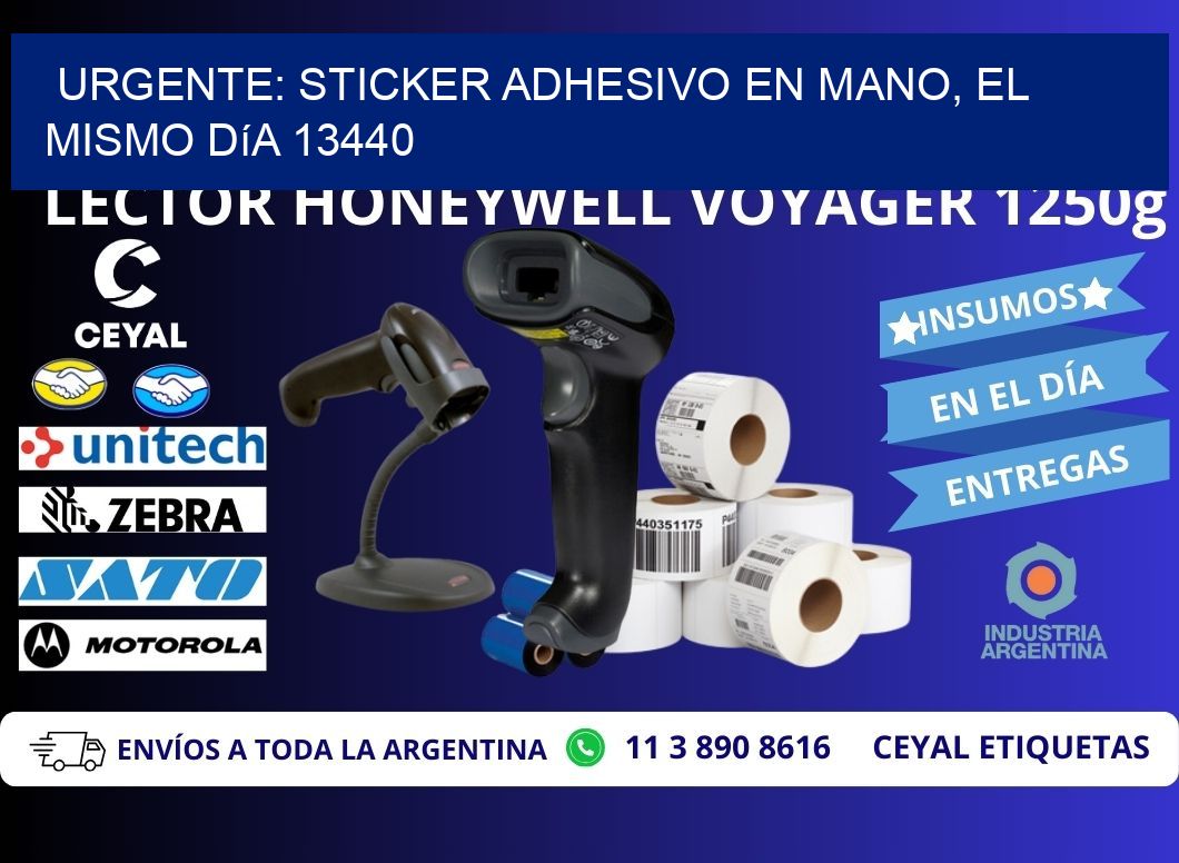 Urgente: Sticker adhesivo en Mano, el Mismo Día 13440