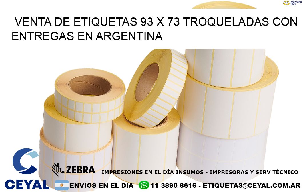 Venta de etiquetas 93 x 73 troqueladas con entregas en Argentina