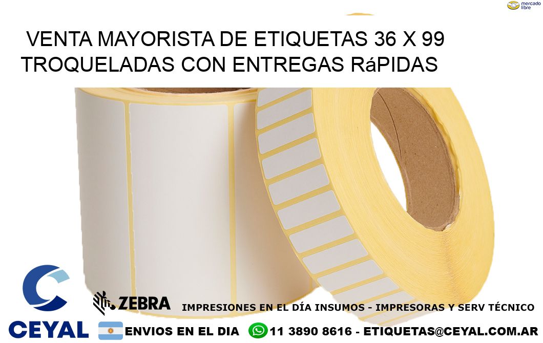 Venta mayorista de etiquetas 36 x 99 troqueladas con entregas rápidas