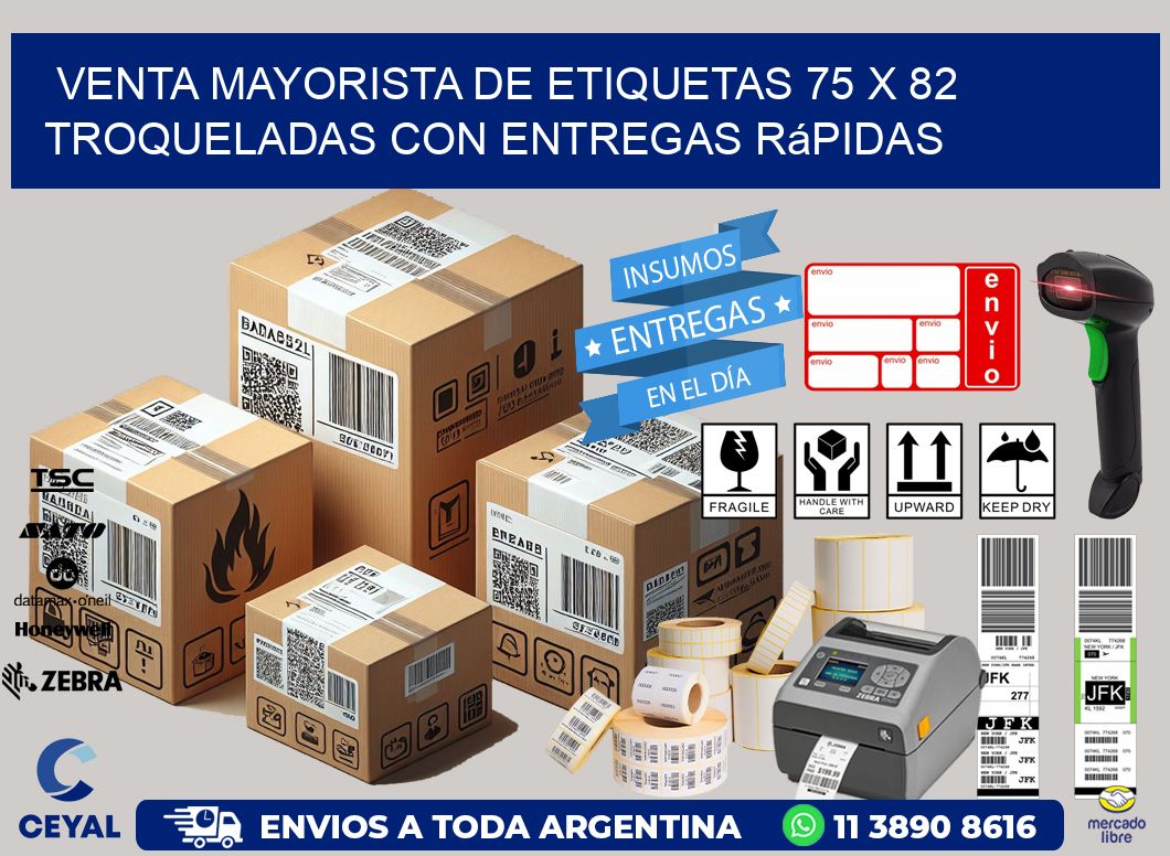 Venta mayorista de etiquetas 75 x 82 troqueladas con entregas rápidas