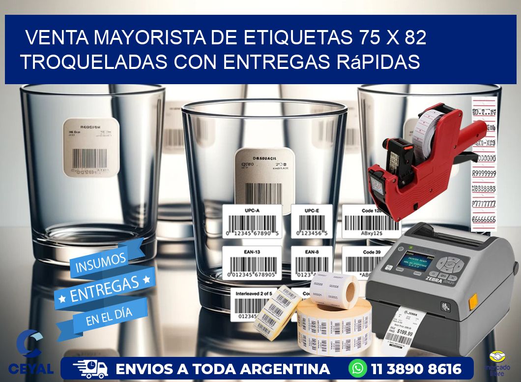 Venta mayorista de etiquetas 75 x 82 troqueladas con entregas rápidas