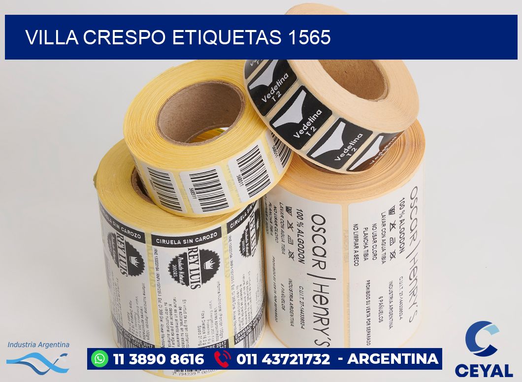 Villa Crespo etiquetas 1565