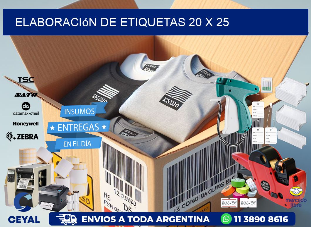 elaboración de etiquetas 20 x 25