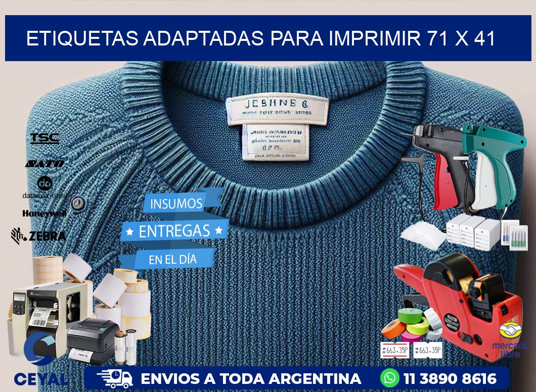 etiquetas adaptadas para imprimir 71 x 41