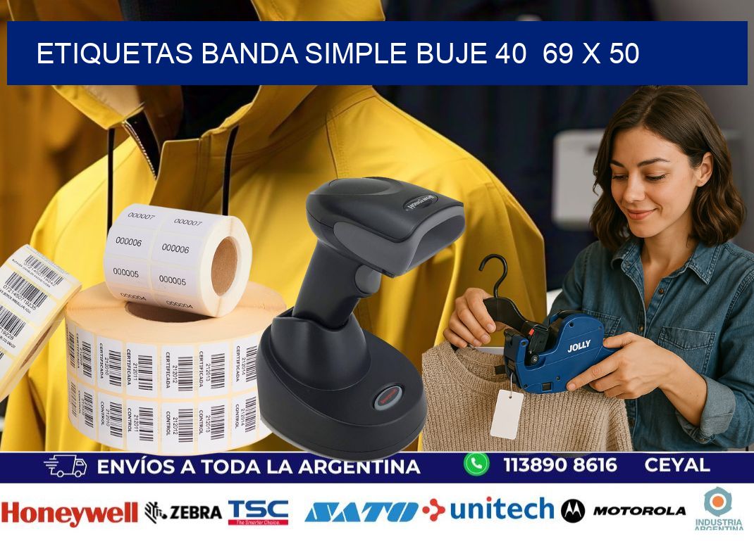 etiquetas banda simple buje 40  69 x 50