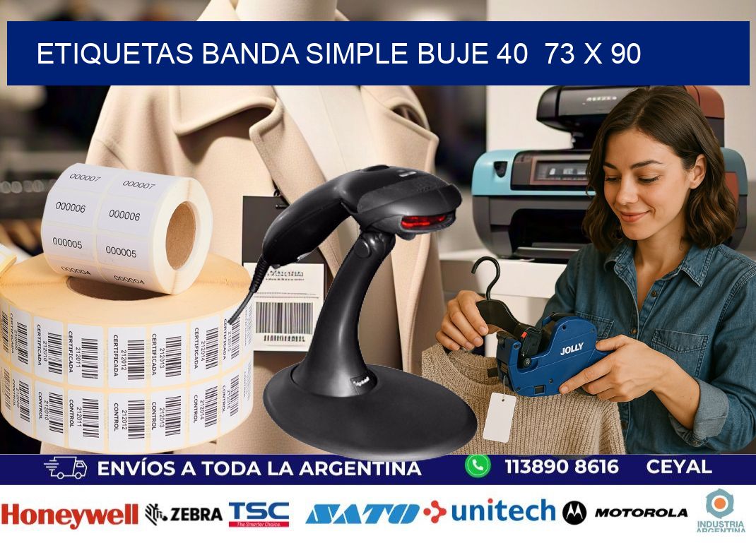 etiquetas banda simple buje 40  73 x 90