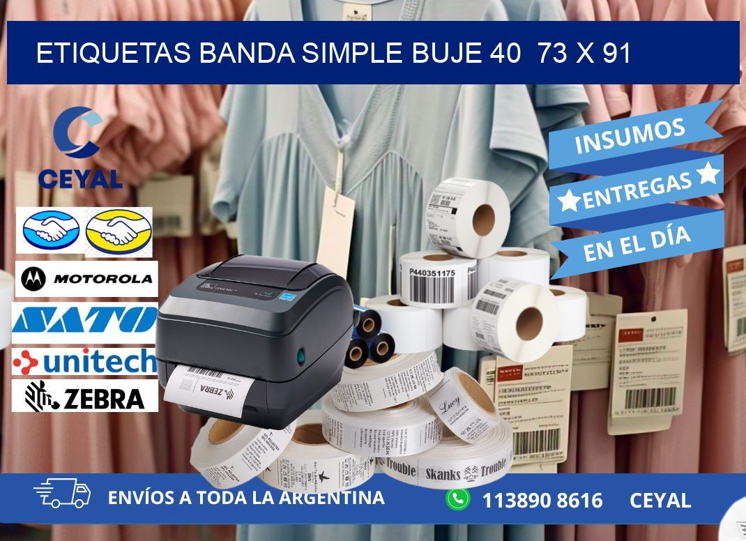 etiquetas banda simple buje 40  73 x 91