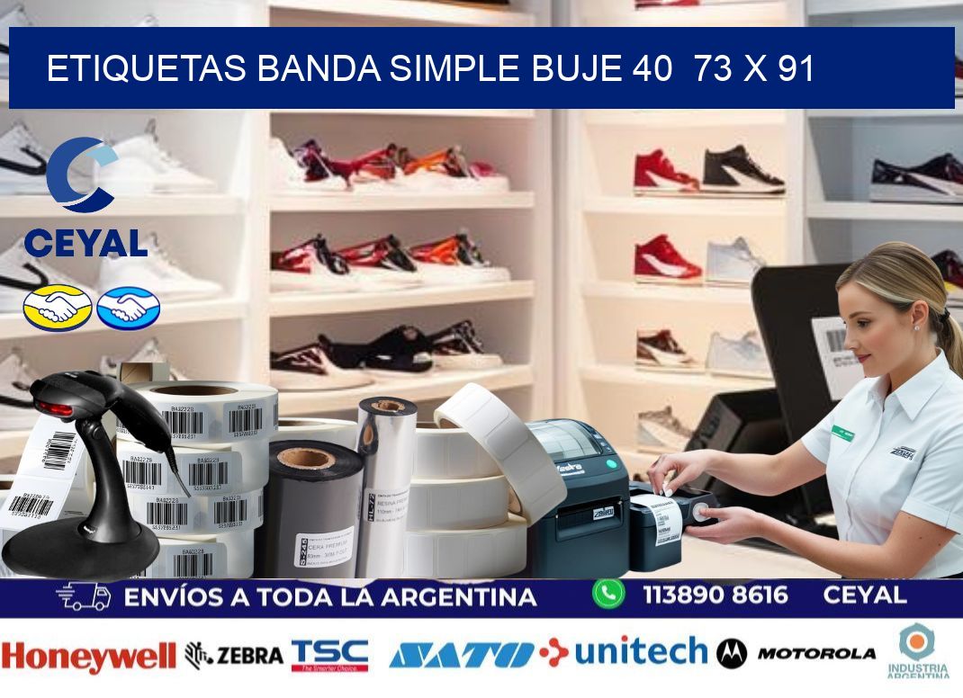 etiquetas banda simple buje 40  73 x 91