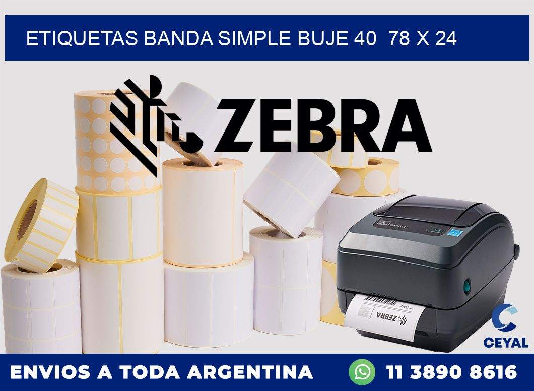 etiquetas banda simple buje 40  78 x 24