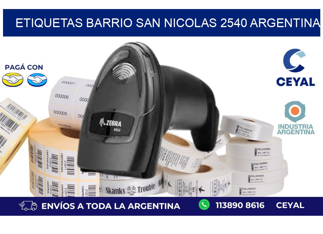 etiquetas barrio san nicolas 2540 argentina