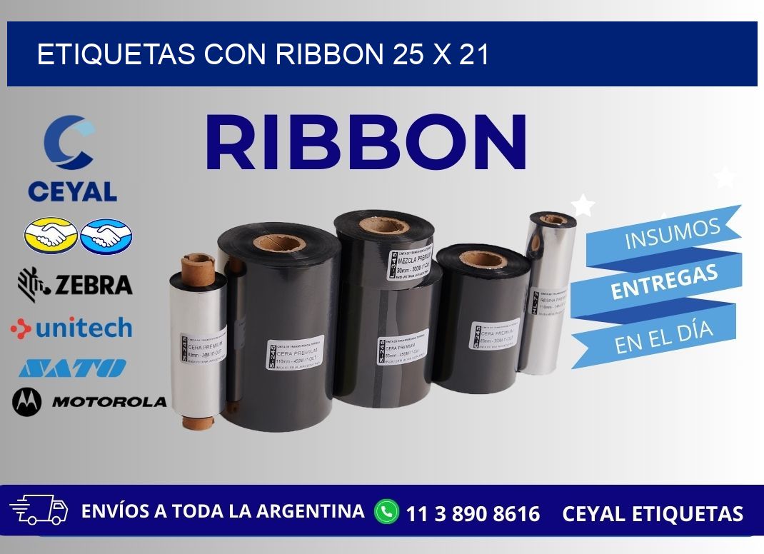 etiquetas con ribbon 25 x 21