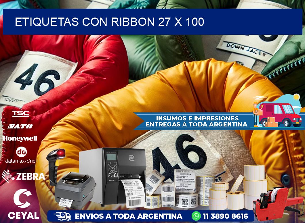 etiquetas con ribbon 27 x 100